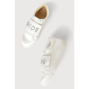 Betsy Johnson White Satin Bride Sneakers Size 9 NIB